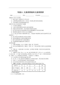 2011興化市高三化學二輪復習指導性教案：專題六 元素周期表和元素周期律