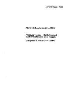 AS 1210 Supp2-1999 Australia Standards Cold Stretches Austenitic SS Vessels Pu AS 1210 Supp2