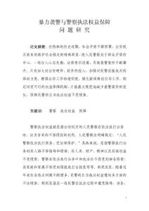 暴力袭警与警察执法权益保障