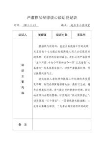 嚴(yán)肅換屆紀(jì)律談心談話登記表2