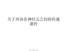 興奮在神經(jīng)元之間的傳遞課件課件