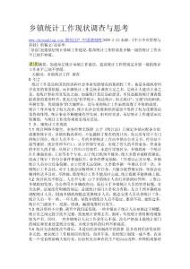 鄉(xiāng)鎮(zhèn)統(tǒng)計(jì)工作現(xiàn)狀調(diào)查與思考