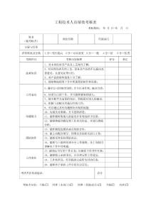 工程技术人员绩效考核表