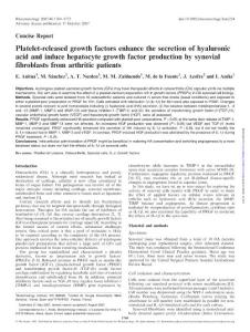 透明质酸Platelet-released growth factors enhance the secretion of hyaluronic