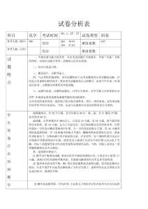 高考化學(xué)考試試卷分析表_中學(xué)