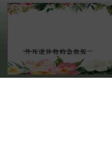 外耳道异物的急救版