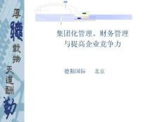 集團化管理、財務管理與提高企業競爭力