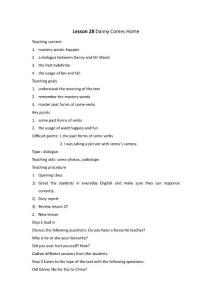 冀教版初中英語七年級下冊Lesson 28 Danny Comes Home全英文教學設計