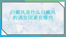 白癜风是什么白癜风的诱发因素有哪些-优质PPT课件