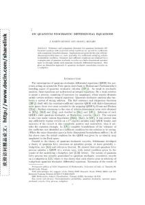 【20页精品】On quantum stochastic differential equations