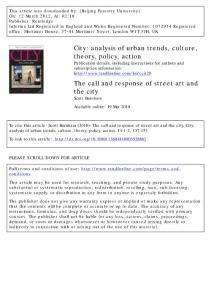 City: analysis of urban trends, culture, theory, policy, action