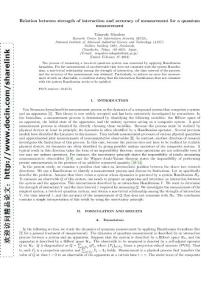 Relation between strength of interaction and accuracy of measurement for  a quantum measurement