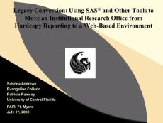 Using SAS? and Other Tools to - Using SAS to Create Dynamic Web Sites