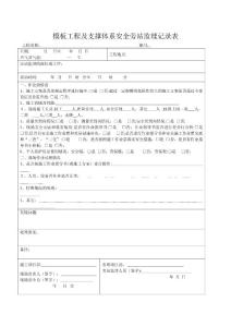 模板及支撐體系安全旁站監(jiān)理記錄表