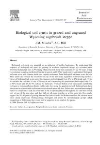 Biological soil crusts in grazed and ungrazed Wyoming sagebrush steppe