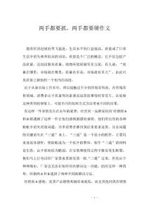 两手都要抓，两手都要硬作文