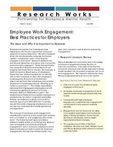 Employee Work Engagement Best Best Best Practices for Employers