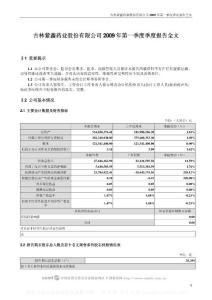 深市_002118_紫鑫药业_2009年第一季度报告