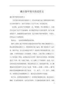 藏在指甲剪里的爱作文