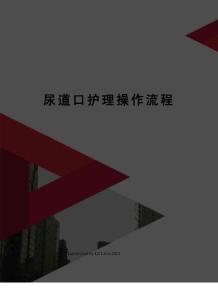 尿道口护理操作流程