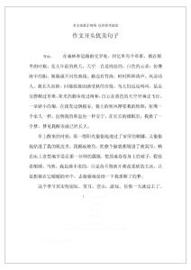 作文開頭優(yōu)美句子