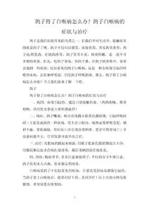 鸽子得了白喉病怎么办？鸽子白喉病的症状与治疗