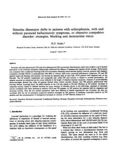 stimulus dimension shifts in patients with schizophrenia, with and without paranoid hallucinatory symptoms, or obsessive compulsive disorder - strategies, blocking and monoamine status