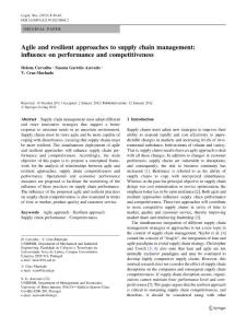 Agile and resilient approaches t