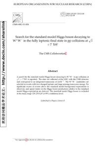 【35頁精品】Search for the standard model Higgs boson decaying to a W pair in the
  fully leptonic final state in pp collisions at sqrt(s) = 7 TeV