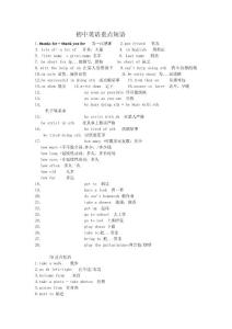 初中英语重点短语