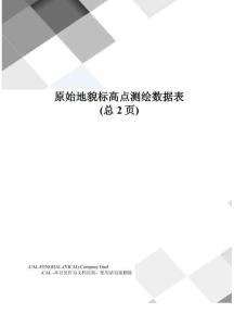 原始地貌標(biāo)高點(diǎn)測(cè)繪數(shù)據(jù)表