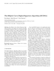 The Elliptic Curve Digital Signature Algorithm