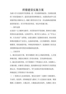 师德建设实施方案