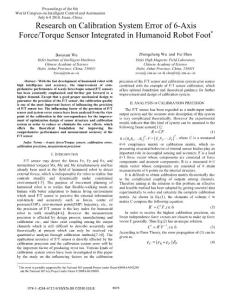 Research on Calibration System Error of 6-Axis Force-Torque Sensor integrated in Humanoid Robot Foot（EI）