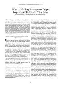 Effect of Welding Processes on Fatigue