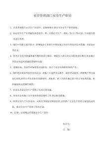 ?精品?安全管理部門安全生產職責