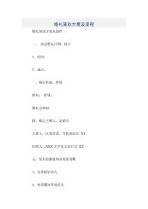 ?精品?婚禮策劃方案及流程