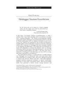Heidegger Nazism Ecocriticism