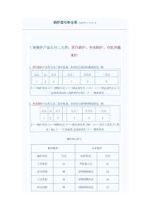 锅炉型号和分类