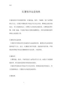 红薯怕冷还是怕热