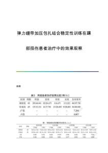 弹力绷带加压包扎结合稳定性训练在踝部扭伤患者治疗中的效果观察