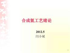 合成氨工藝緒論