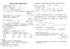 数学七年级下册期末试卷