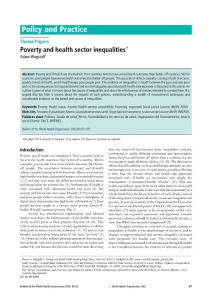 Poverty and health sector inequalities