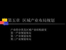 区域经济与发展战略课件  第六章  区域产业规划布局布局