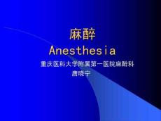 麻醉概述、局部麻醉
