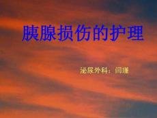 胰腺损伤护理