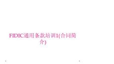 fidic通用條款培訓1(合同簡介)