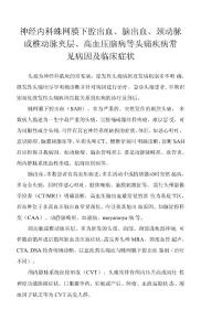 神经内科蛛网膜下腔出血、脑出血、颈动脉或椎动脉夹层、 高血压脑病等头痛疾病常见病因及临床症状