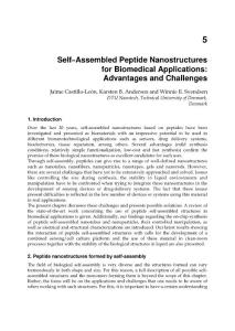 Self assembled peptide nanostructures for biomedical applications advantages and challenges